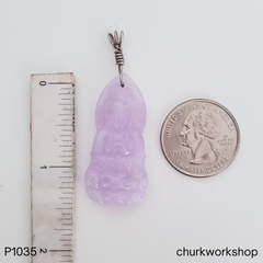 Lavender Jade Lady Buddha pendant