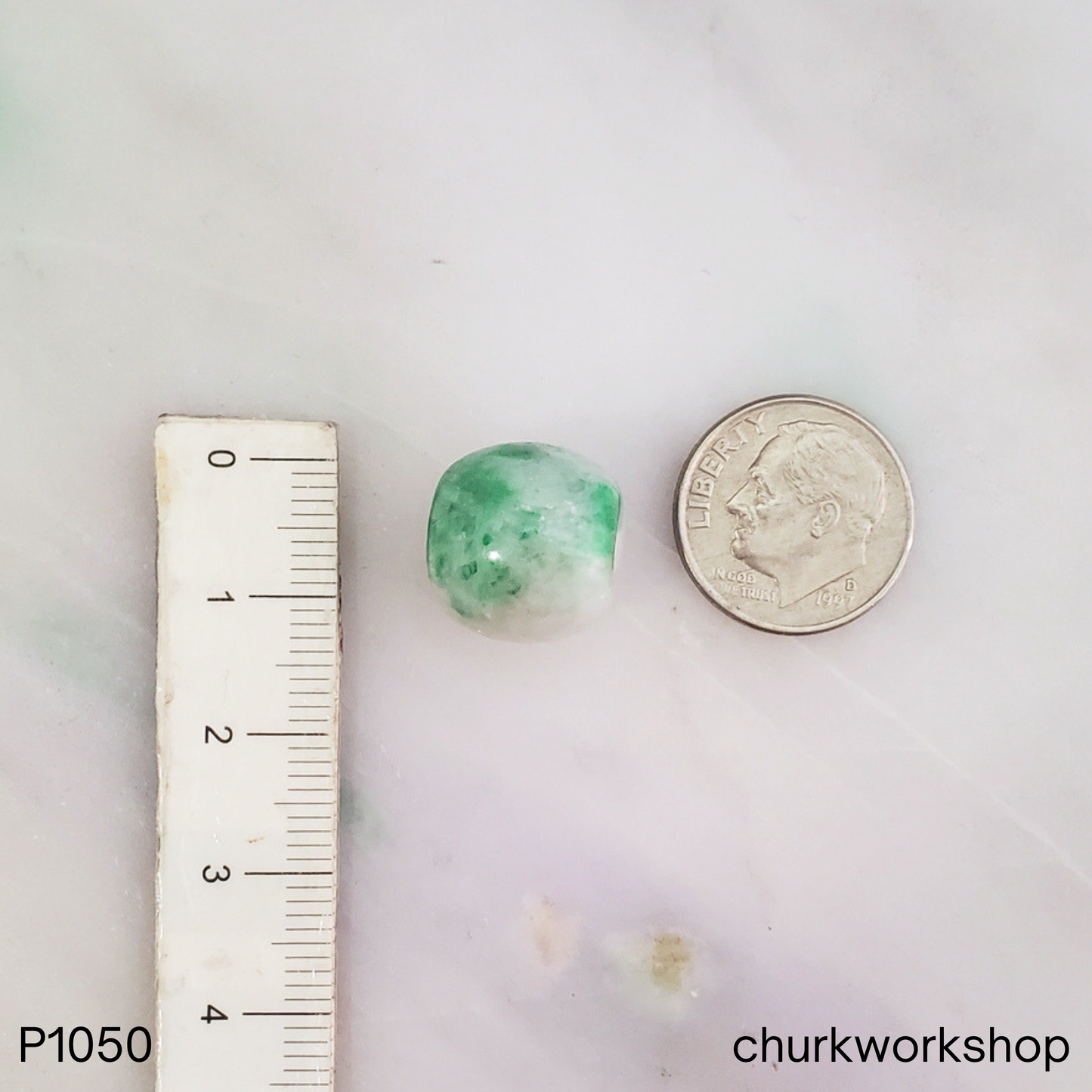 Green and White Jade Tube Necklace