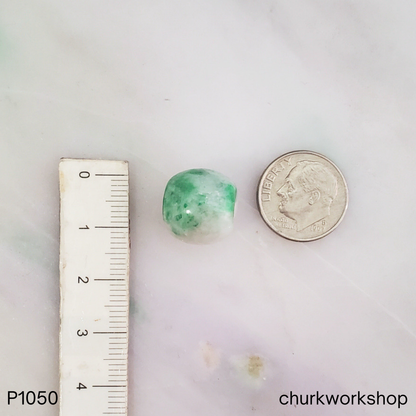 Green and White Jade Tube Necklace