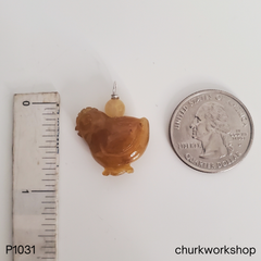 Brown Jade Small Chicken Pendant