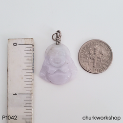 Pale Lavender Happy Buddha jade pendant