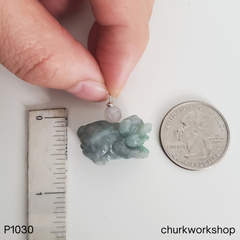 Blueish Green Jade Pig Pendant