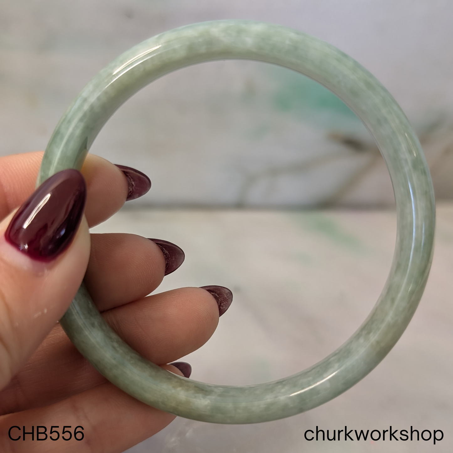 Light green jade bangle
