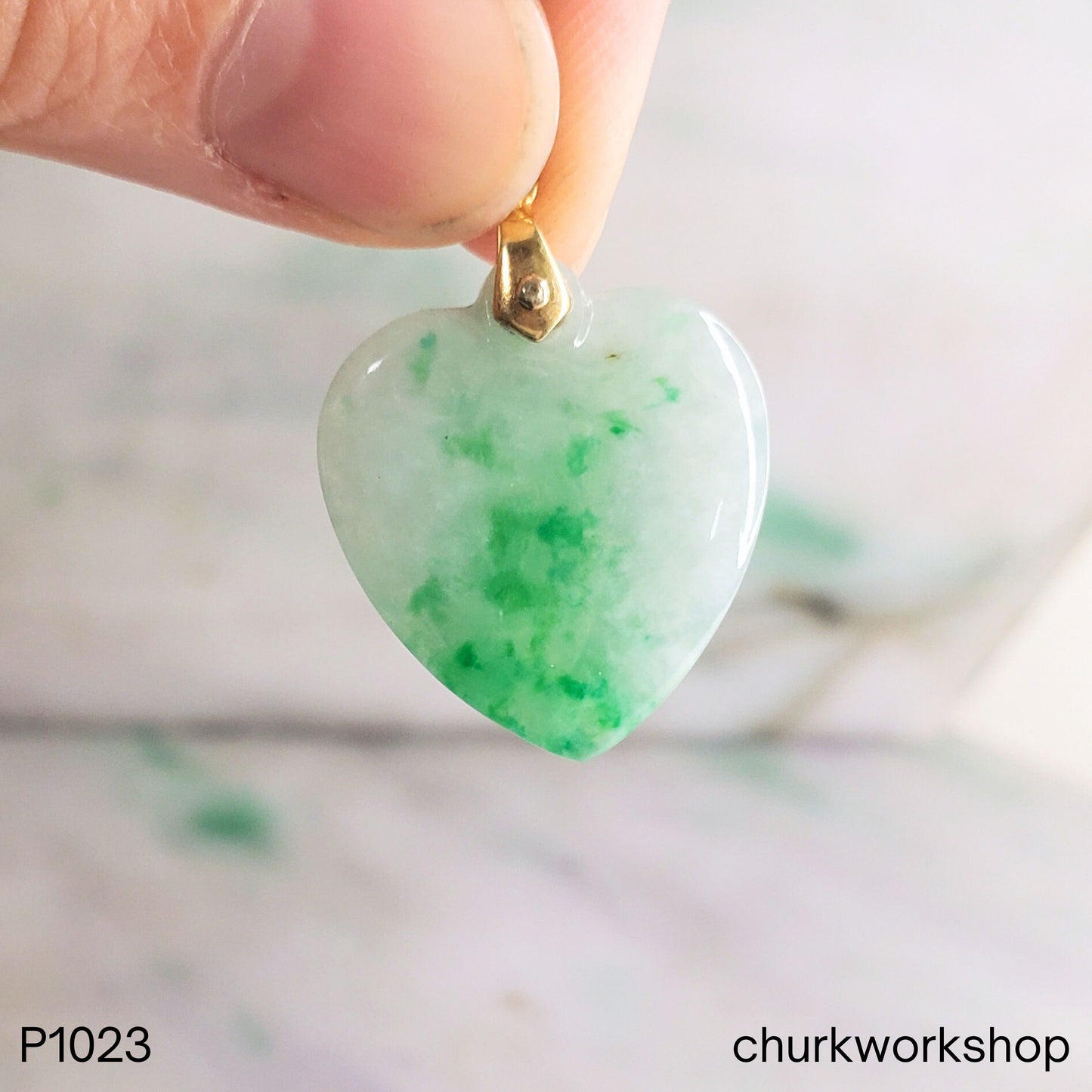 Green Jade Heart Pendant