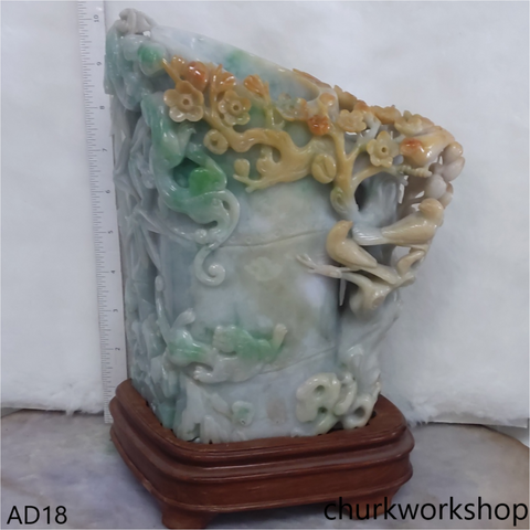 Multicolor jade vase