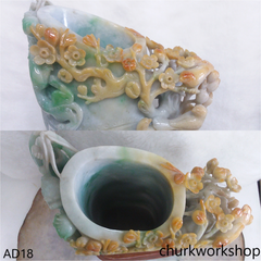 Multicolor jade vase