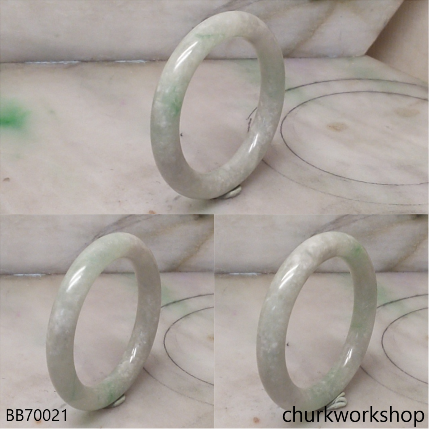 Light green baby jade bangle