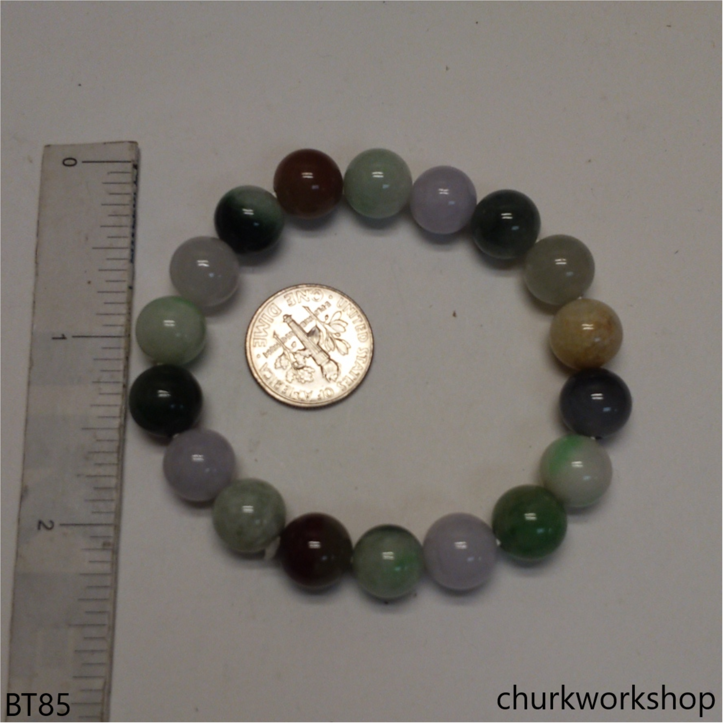 Multi-color jade beads bracelet