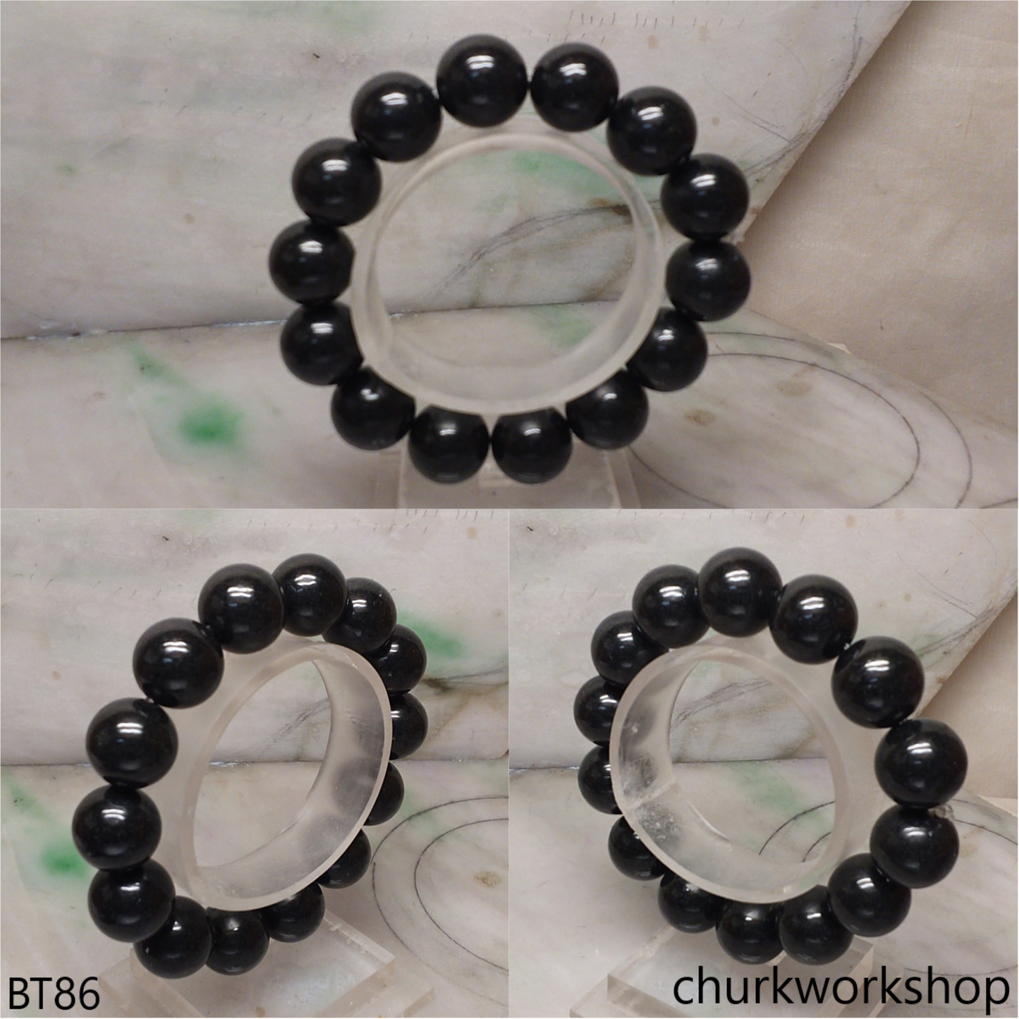 Black beads jade bracelet