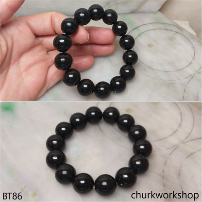 Black beads jade bracelet
