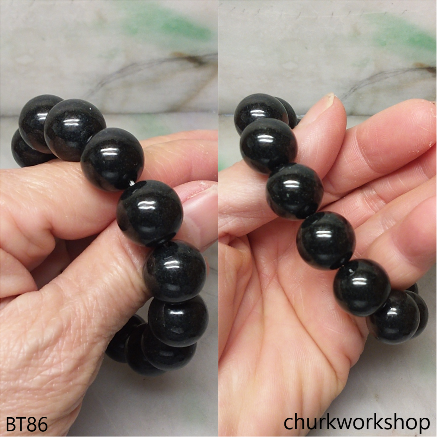 Black beads jade bracelet