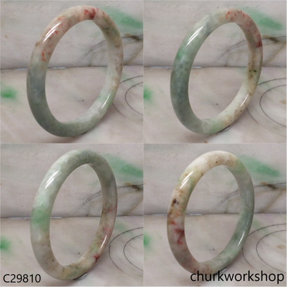 Reserved    Large multi color jade bangle, red & green jade bangle(Fu Lu Shou) represent lucky