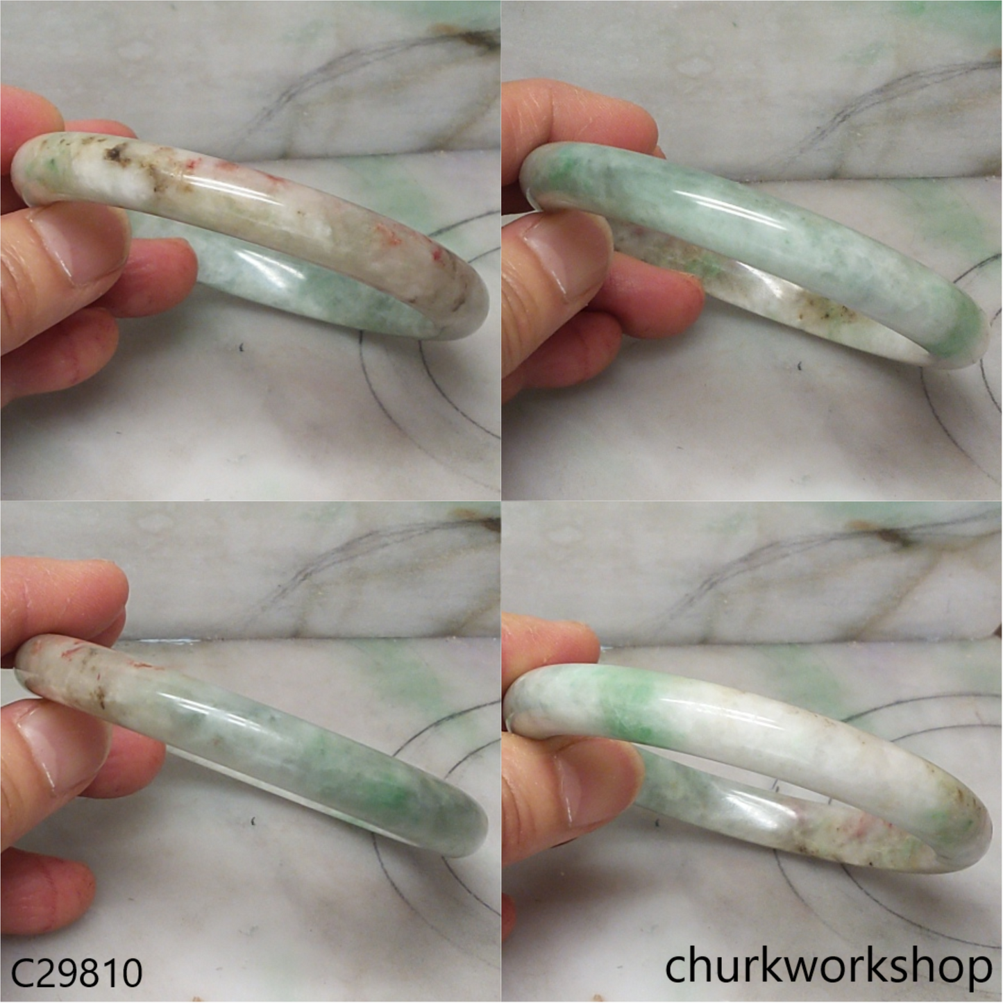 Reserved    Large multi color jade bangle, red & green jade bangle(Fu Lu Shou) represent lucky