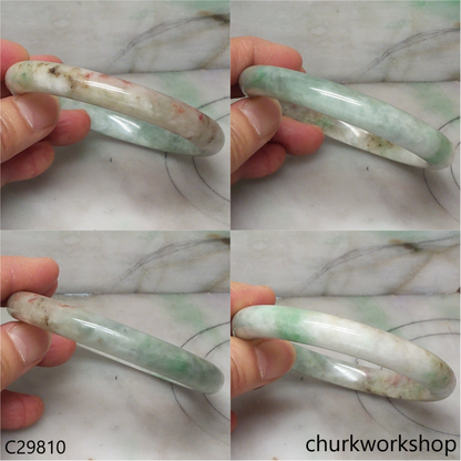 Reserved    Large multi color jade bangle, red & green jade bangle(Fu Lu Shou) represent lucky