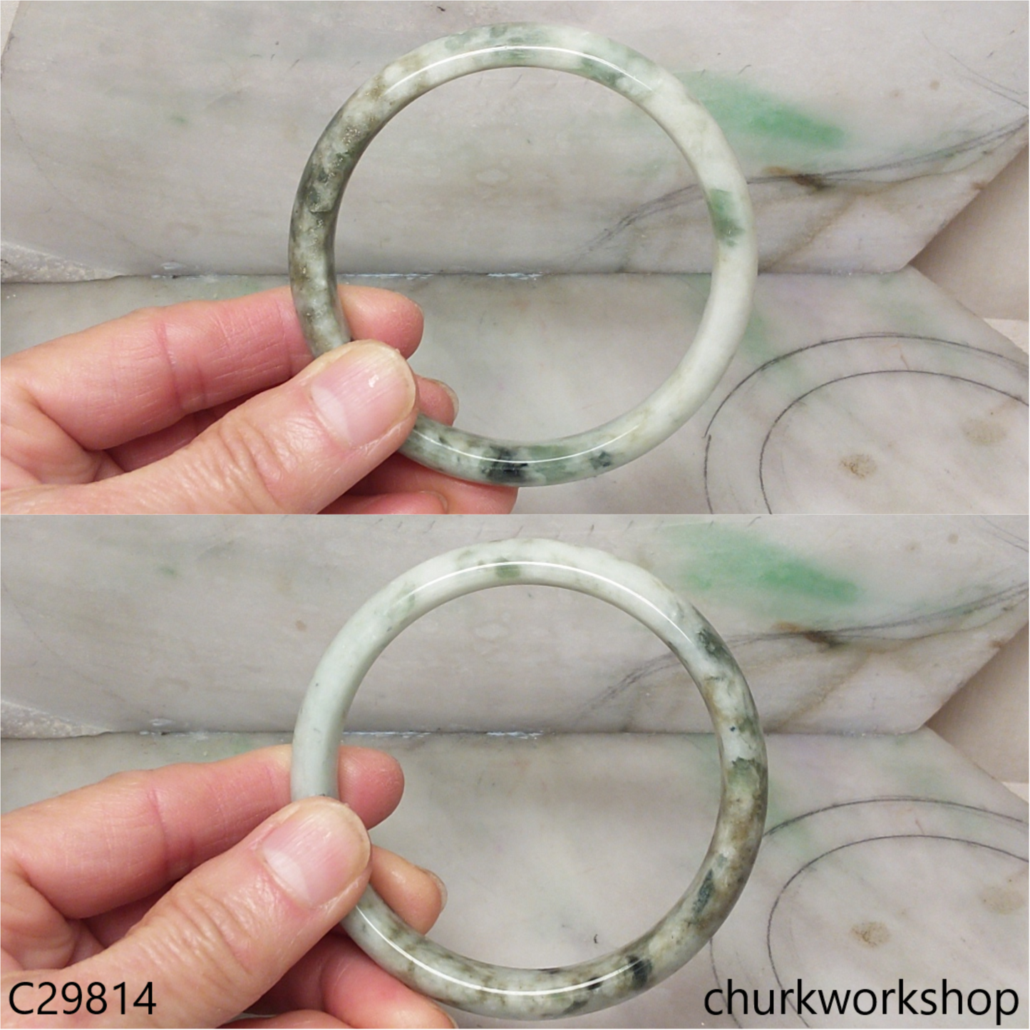Multicolor jade bangle