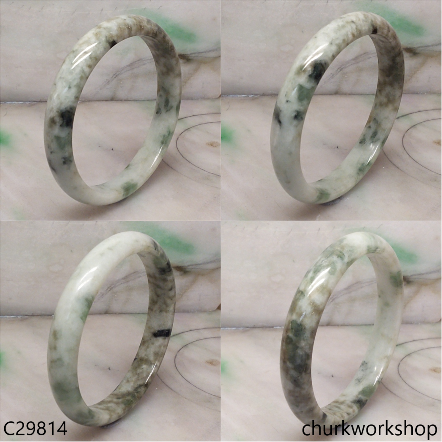 Multicolor jade bangle
