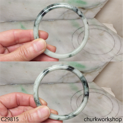 Large light green mix dark green jade bangle