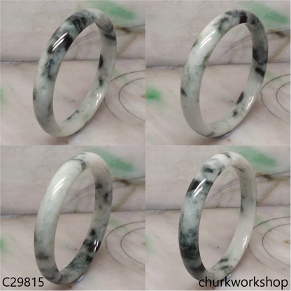 Large light green mix dark green jade bangle