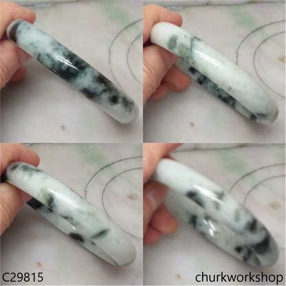 Large light green mix dark green jade bangle