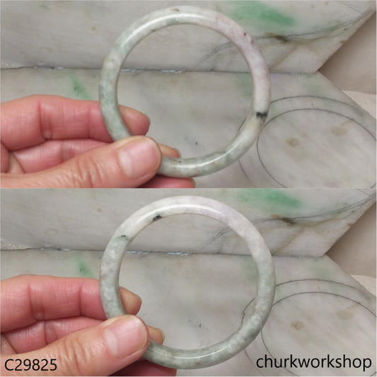 Light green mix bluish green & pale lavender jade bangle