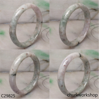 Light green mix bluish green & pale lavender jade bangle
