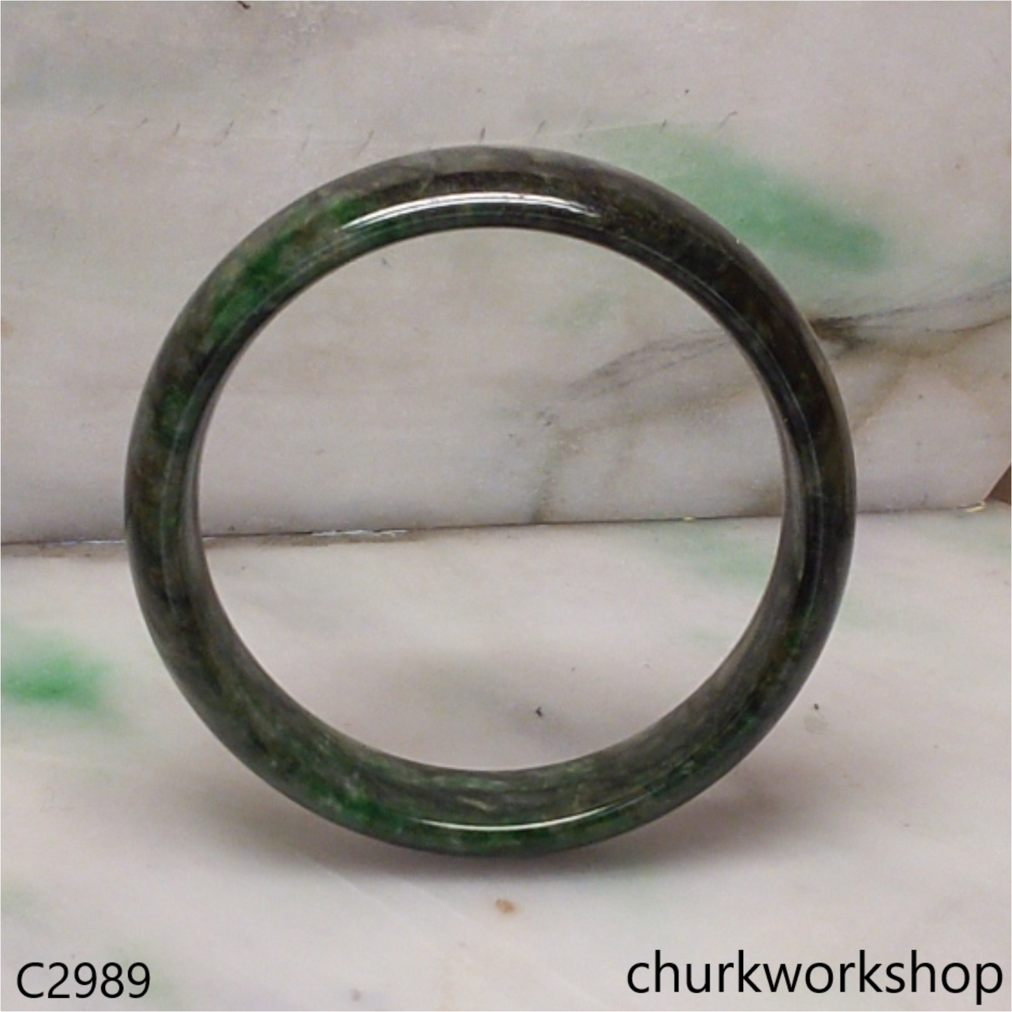 Dark green mix some green jade bangle