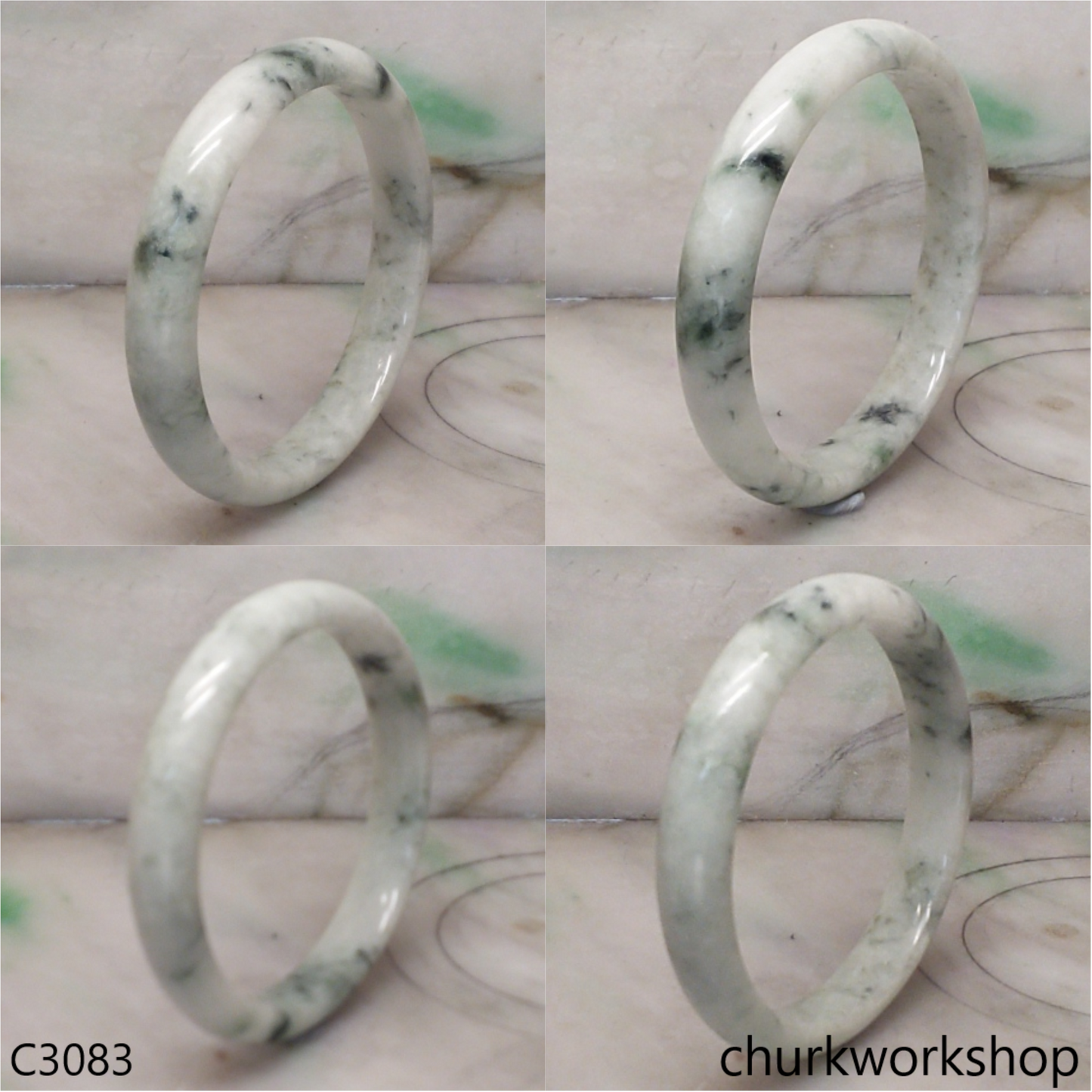 Large light green jade bangle