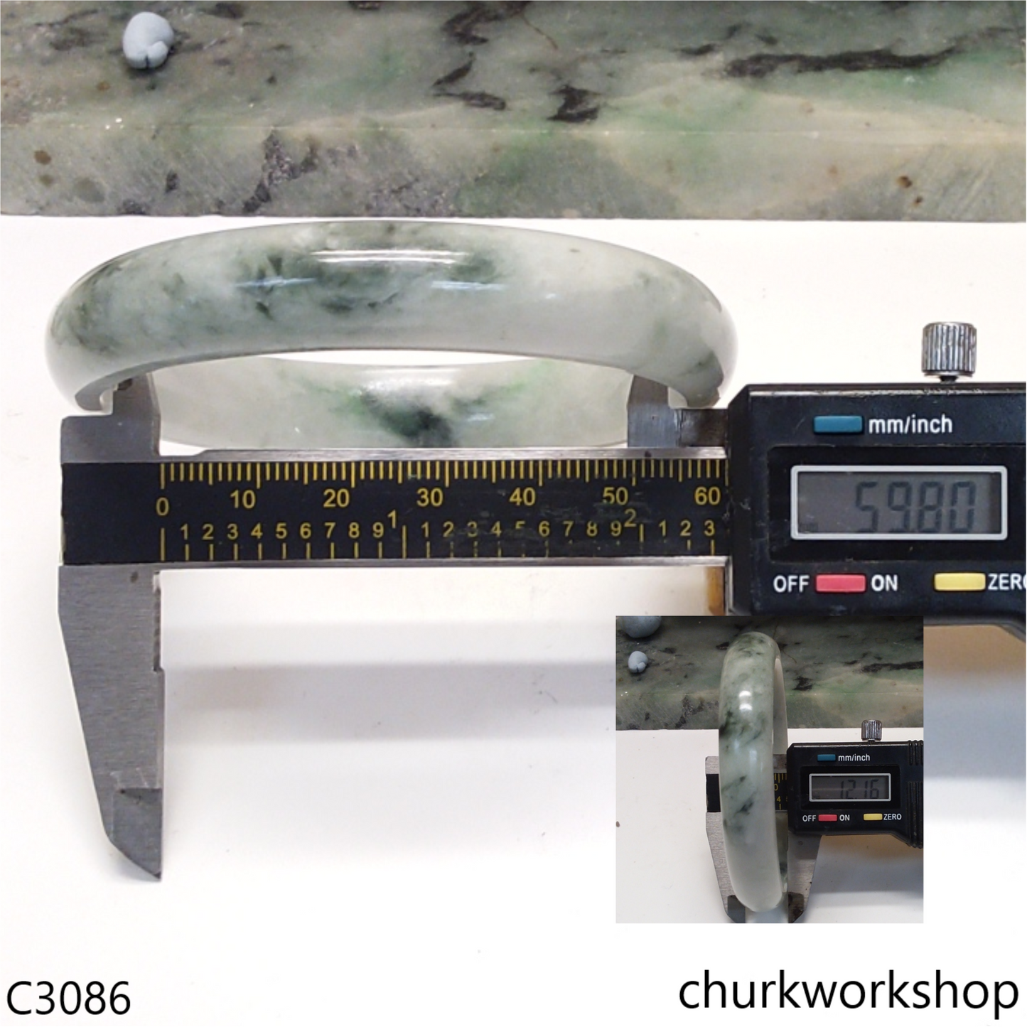 Large light green jade bangle