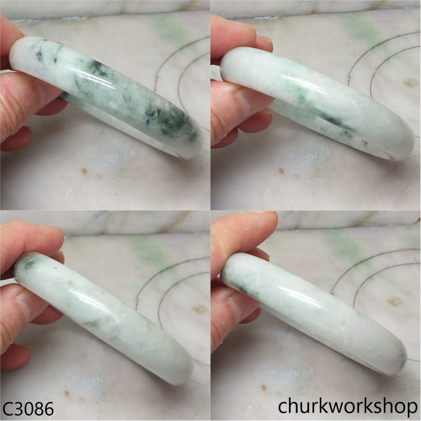 Large light green jade bangle