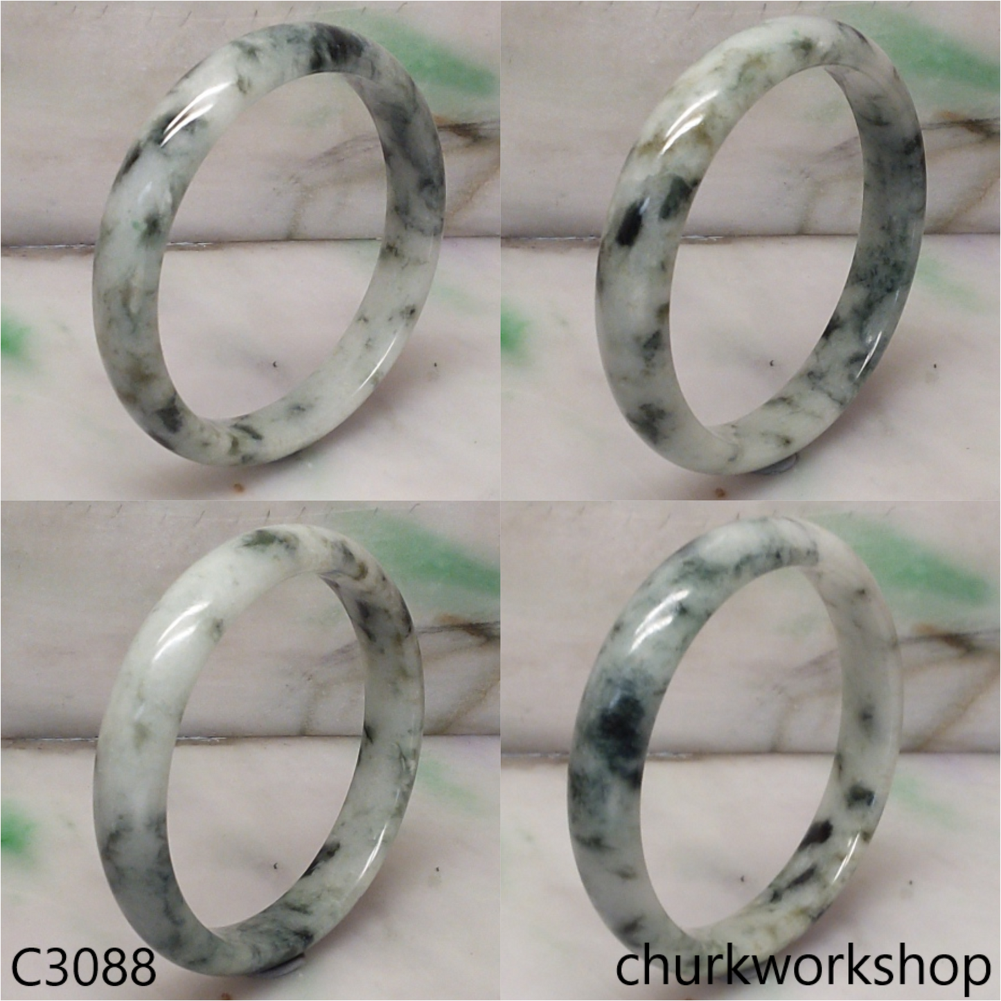 Large light green jade bangle