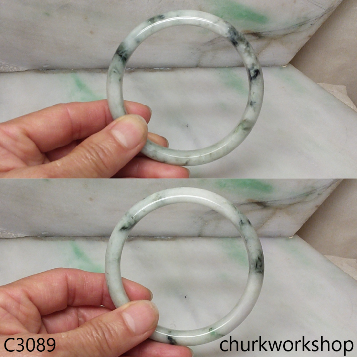 Large light green jade bangle