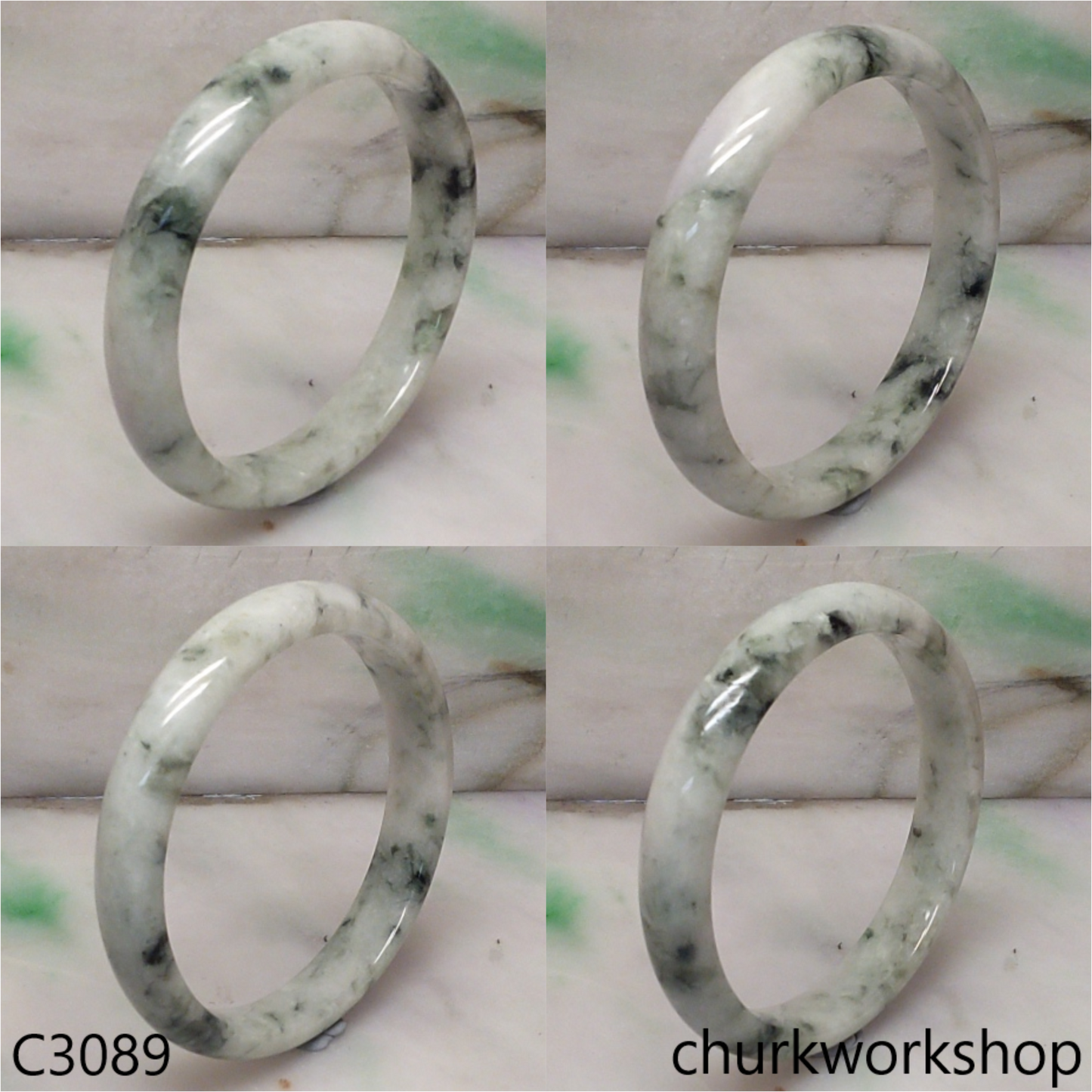 Large light green jade bangle