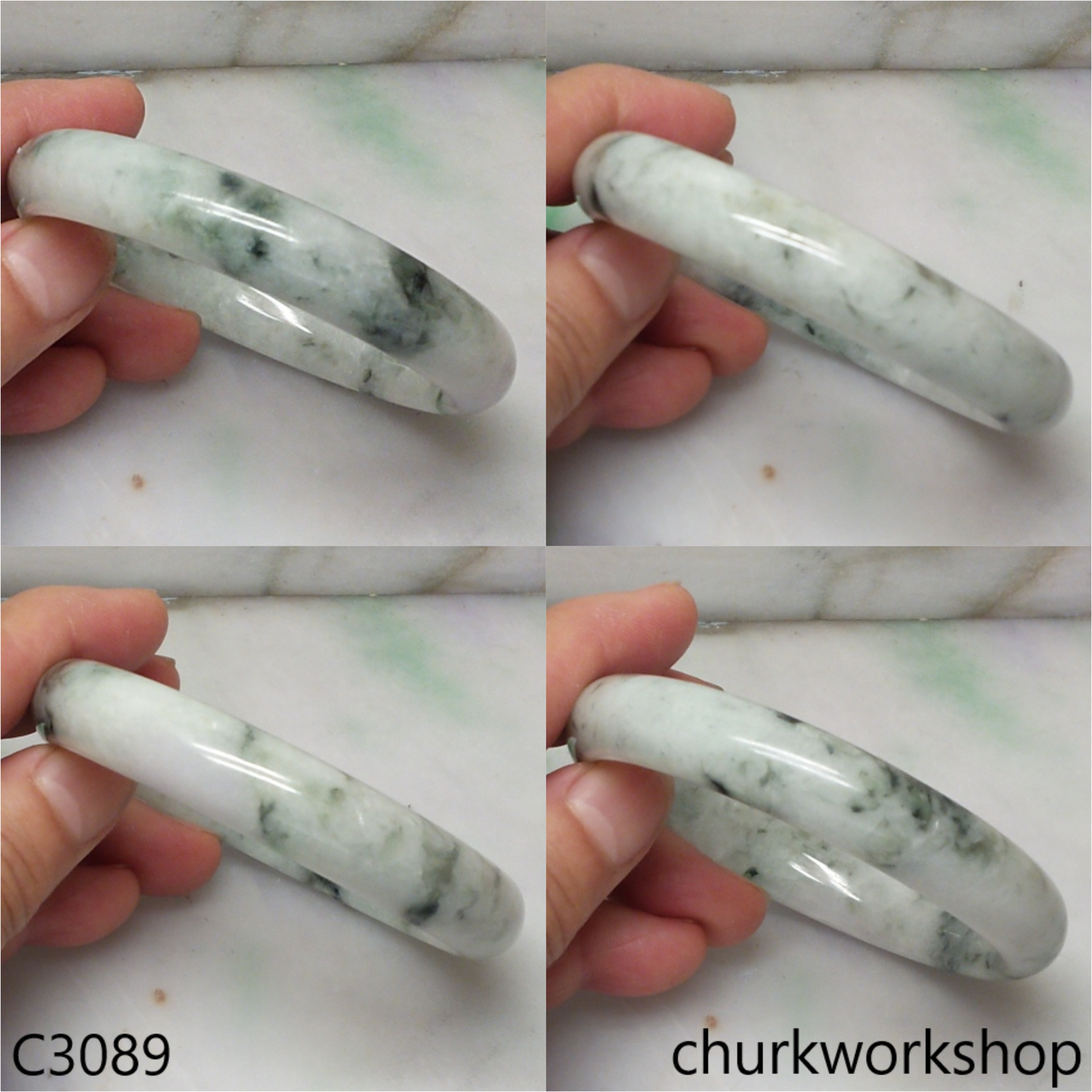 Large light green jade bangle