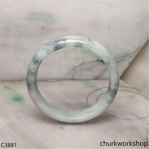 Large light mix bluish green jade bangle