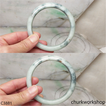 Large light mix bluish green jade bangle