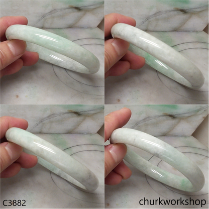 Extra large light green jade bangle