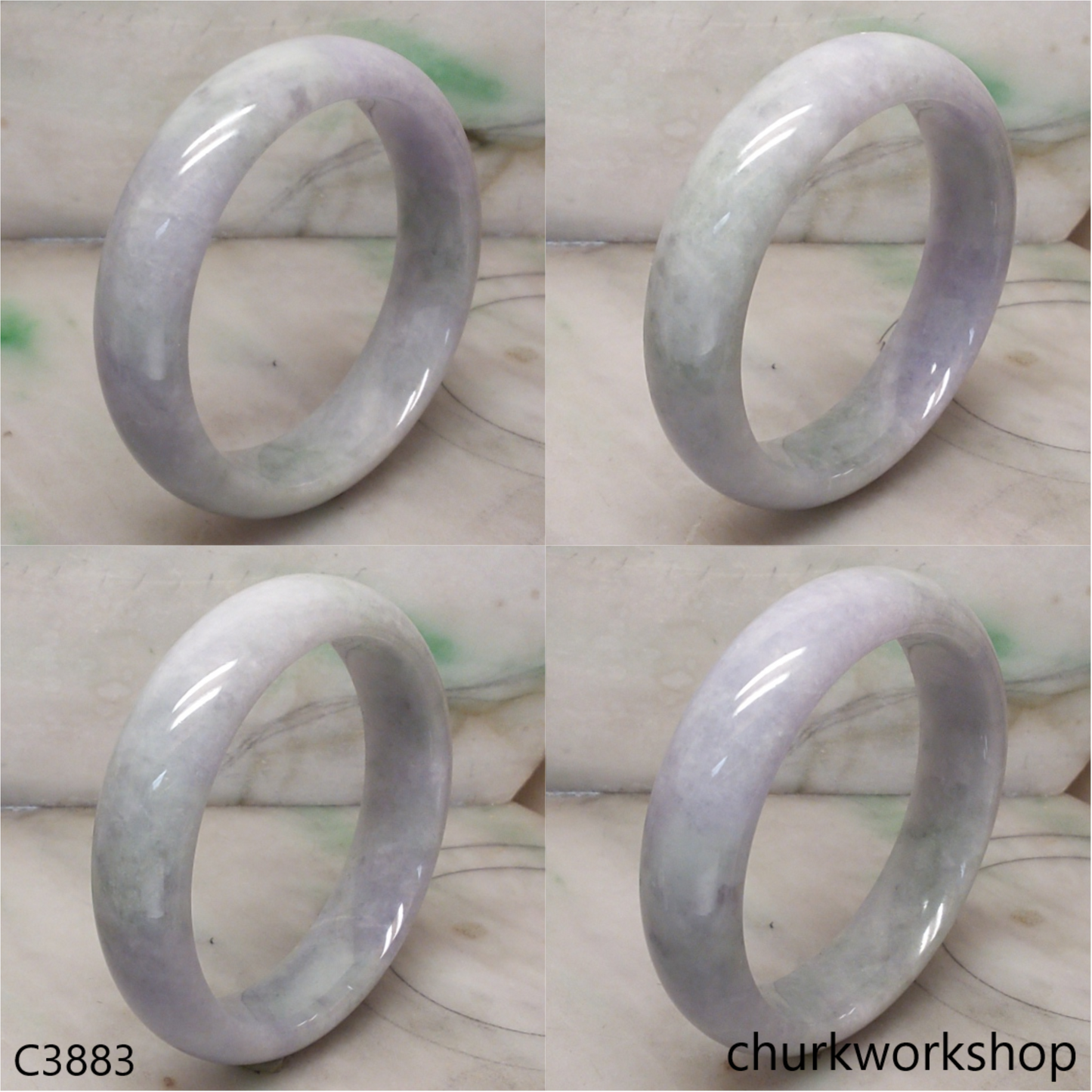 Lavender mix green jade bangle