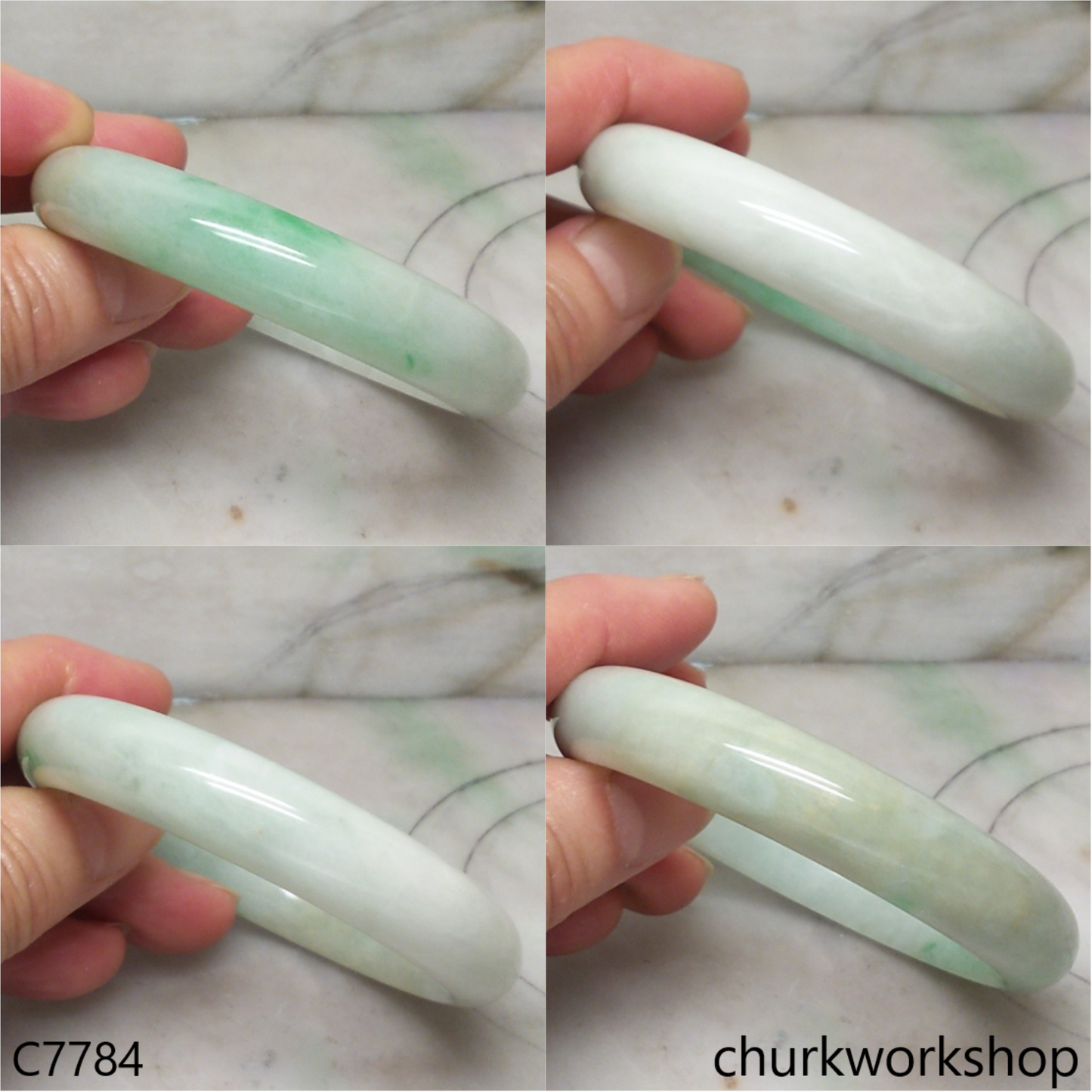 Light green jade bangle