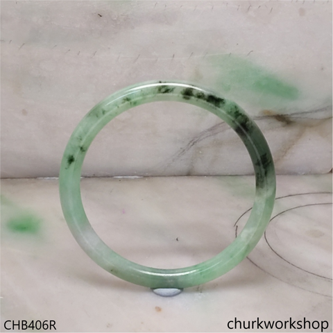 Slim green jade bangle