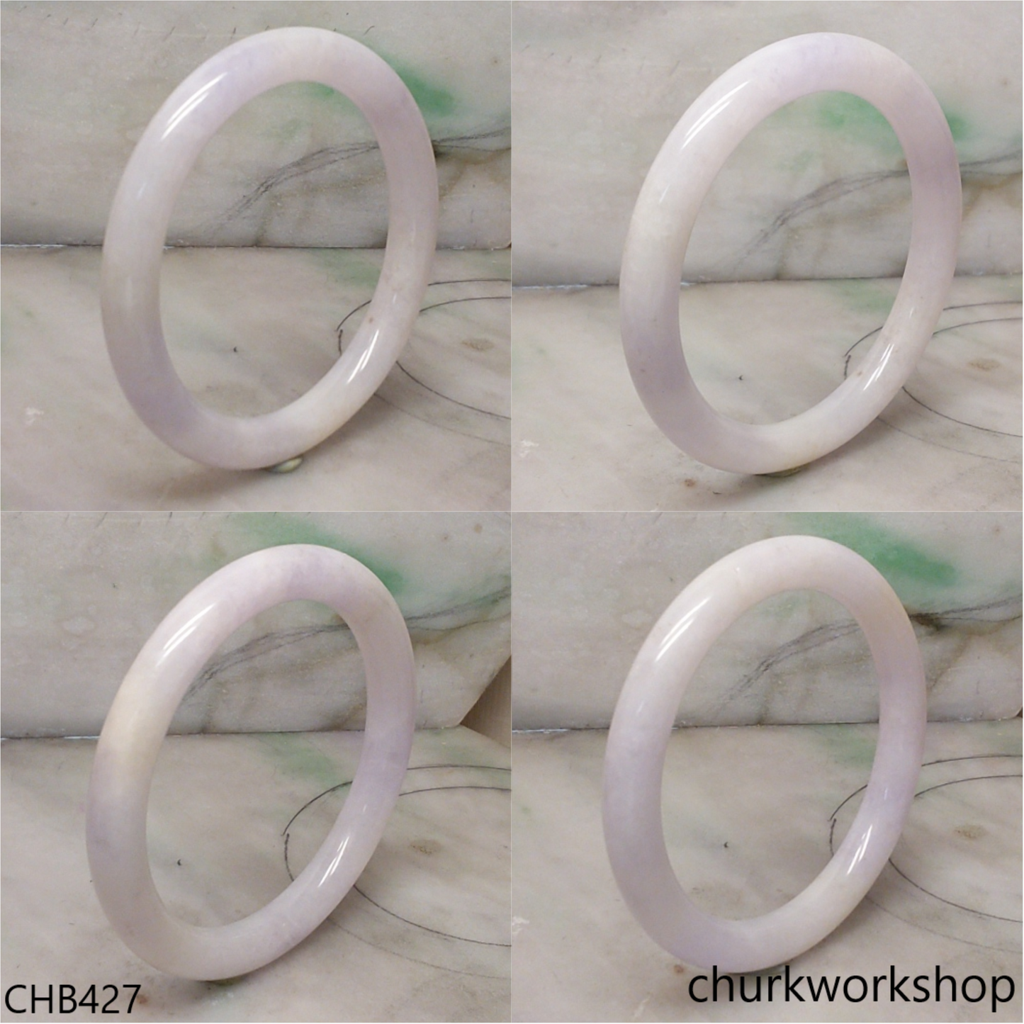 Light lavender jade bangle