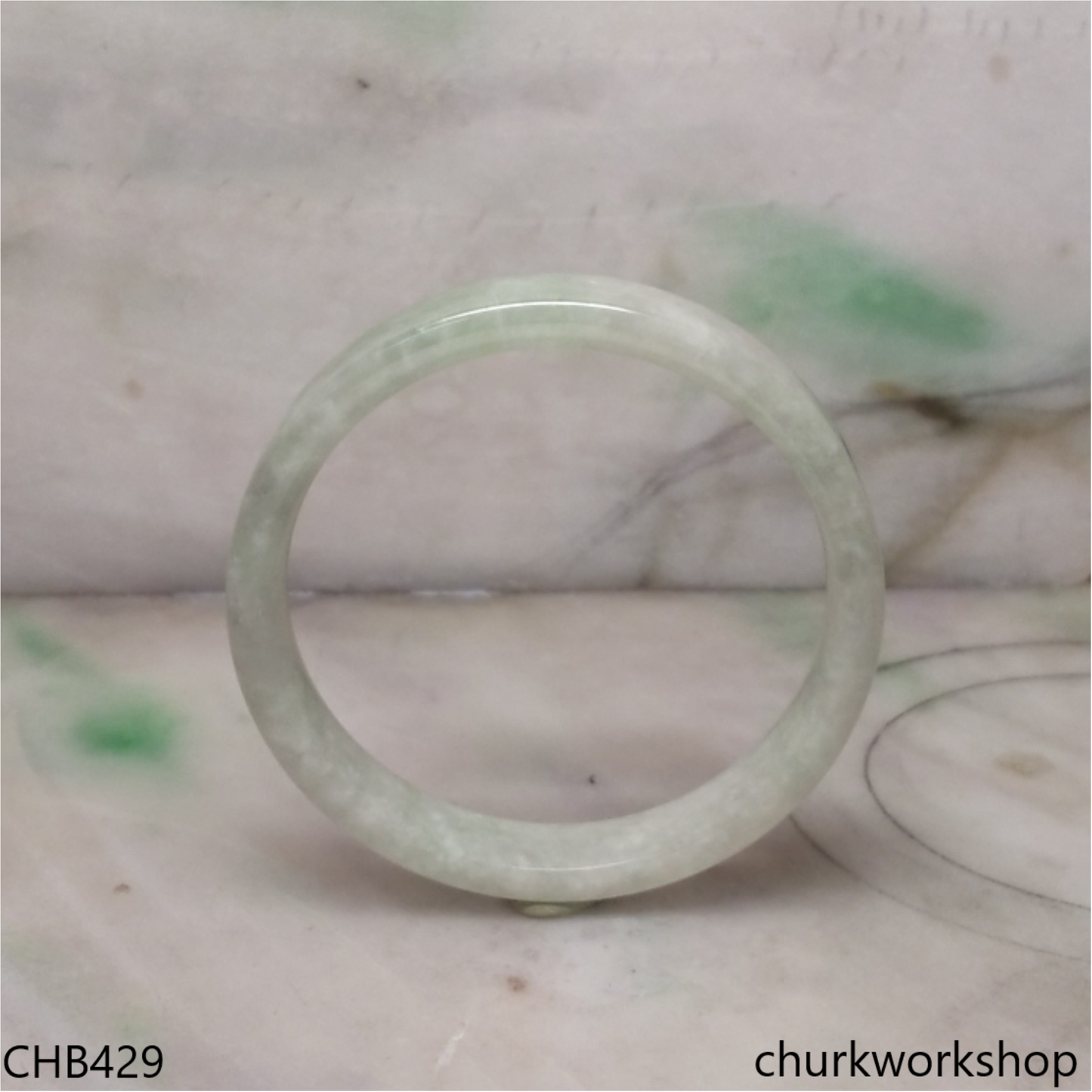 Light green square jade bangle
