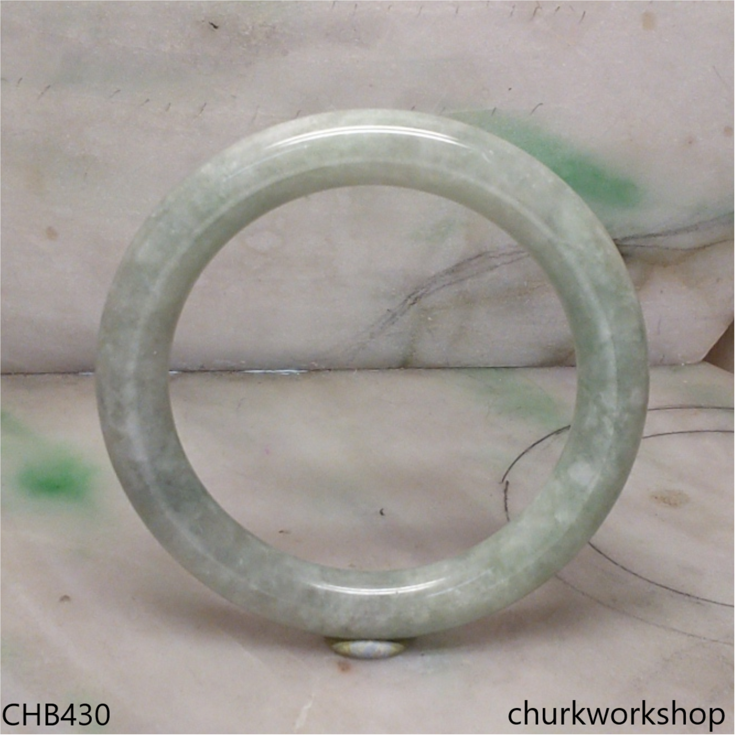Pea green  jade bangle