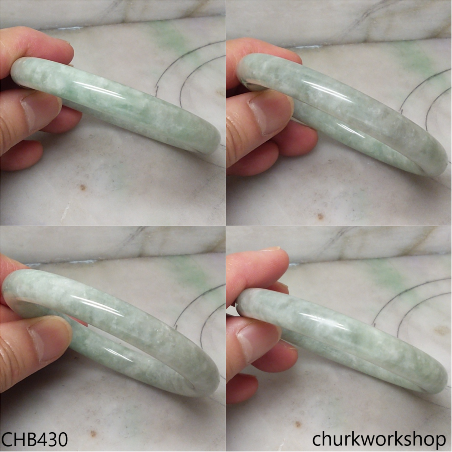 Pea green  jade bangle