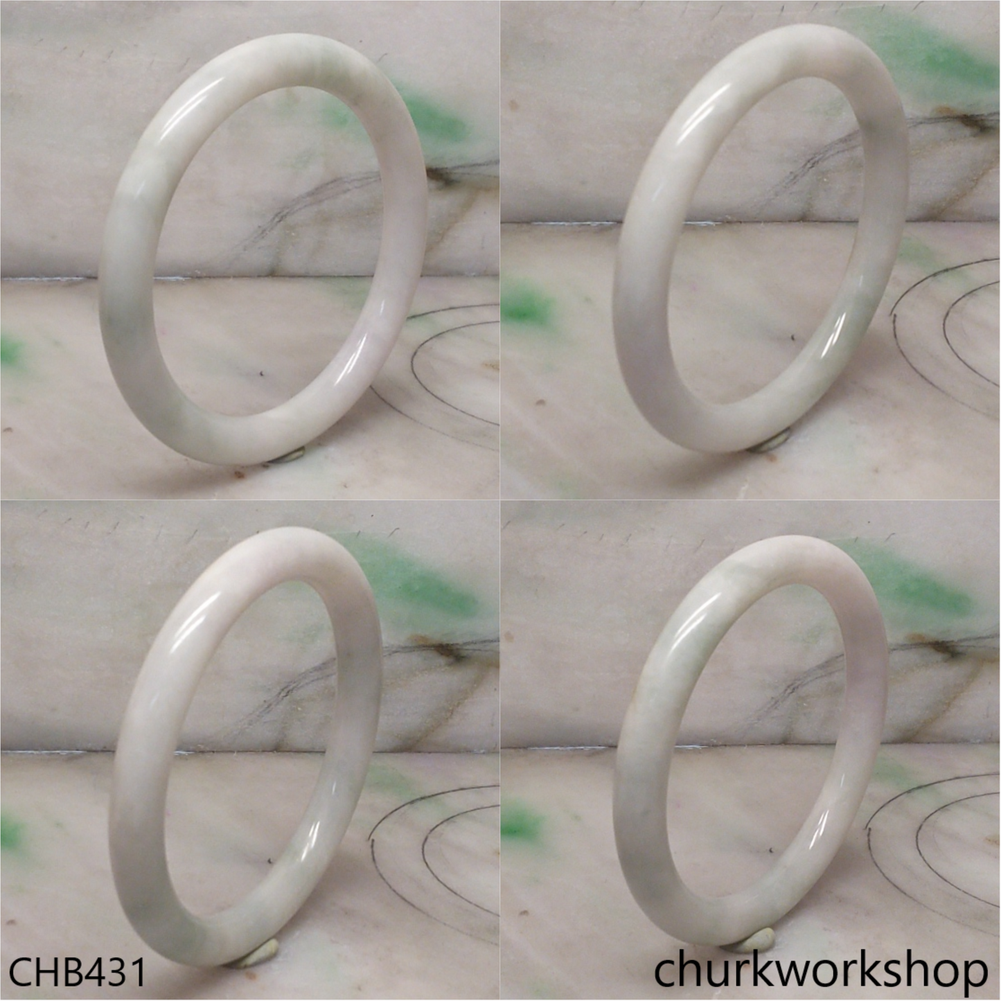 Pale green jade bangle
