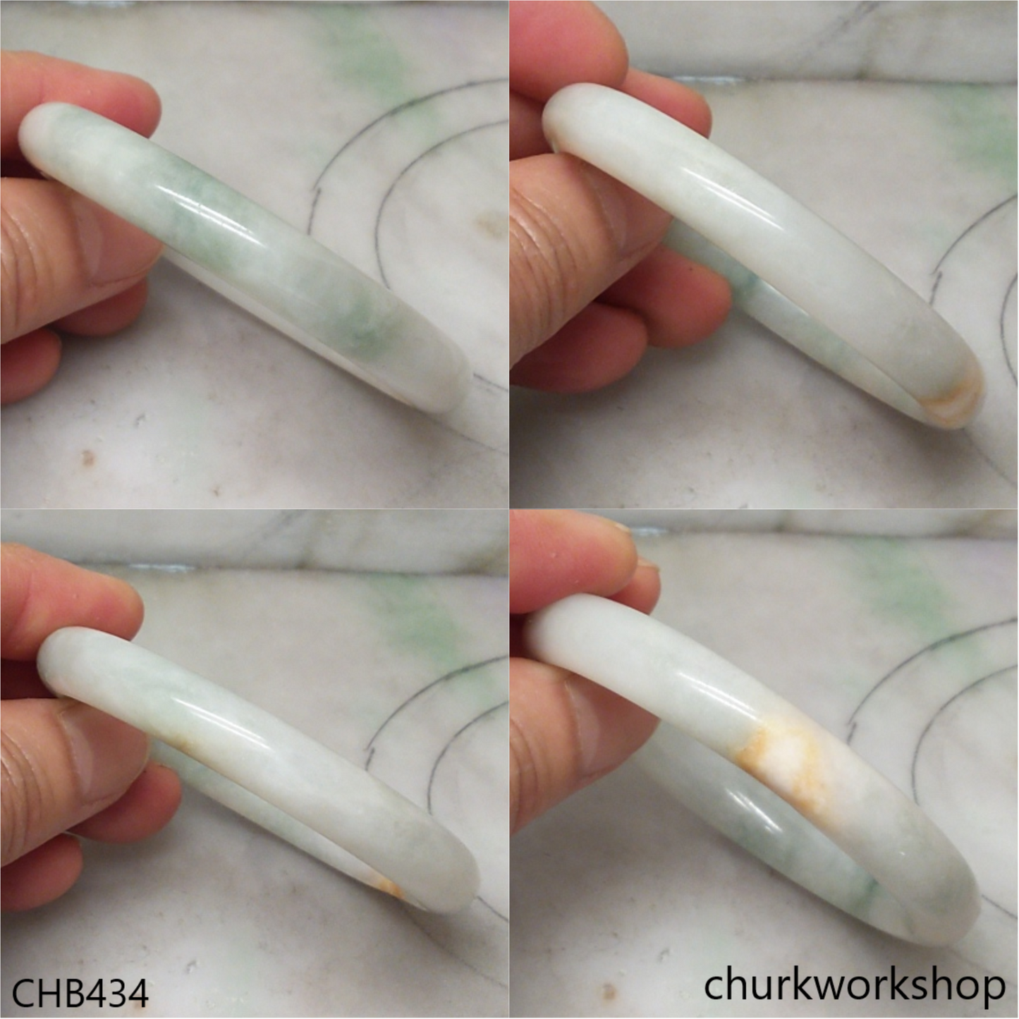 Light green with bluish green jade bangle