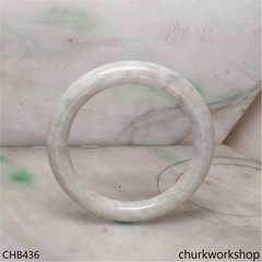 Pale green mix grayish lavender jade bangle