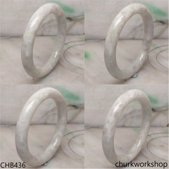 Pale green mix grayish lavender jade bangle