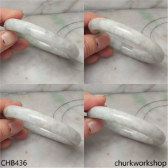 Pale green mix grayish lavender jade bangle