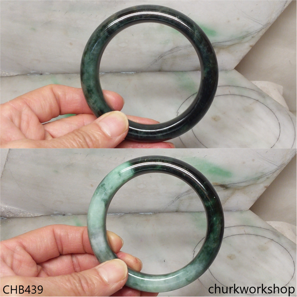 Dark green discount jade bangle