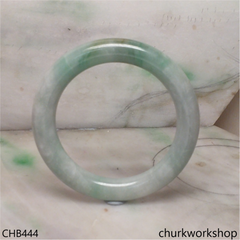 Large light green with splotches green jade bangle